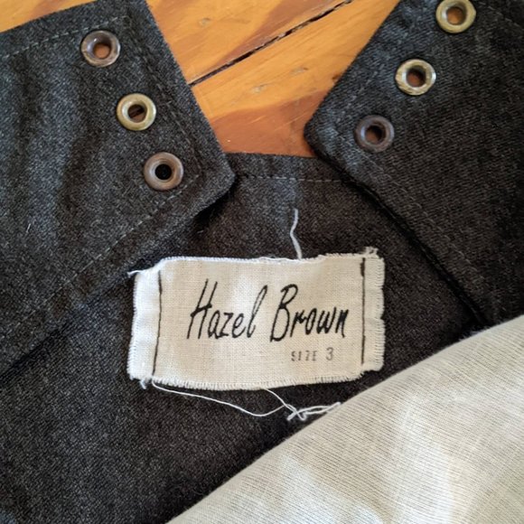 Hazel Brown Wool Skirt Button Waist Maxi Army Green Sz 3 - Picture 6 of 10